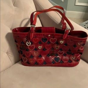 Brighton red heart & denim bag